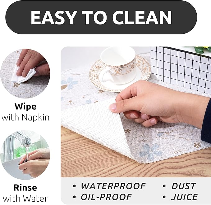 RAY STAR 24X120 Inch Shelf Liner for Kitchen Cabinets, Non-Adhesive Cabinet Liner Washable, PVC Drawer Liner for Dresser Non-Slip Bathroom (Floral)(1 Roll)