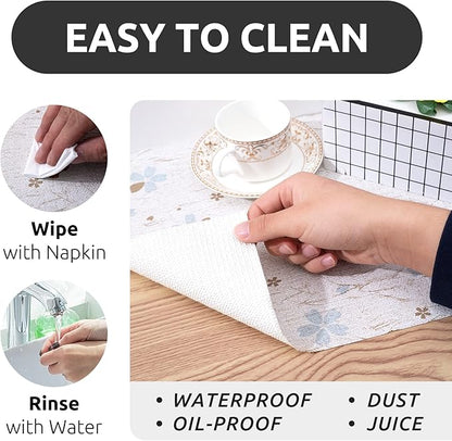 RAY STAR 24X120 Inch Shelf Liner for Kitchen Cabinets, Non-Adhesive Cabinet Liner Washable, PVC Drawer Liner for Dresser Non-Slip Bathroom (Floral)(1 Roll)