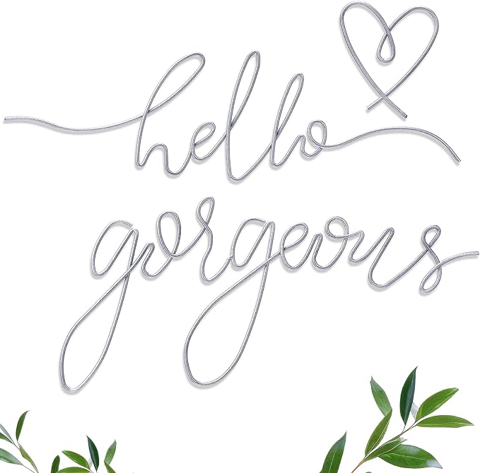 Hicarer Metal Hello Gorgeous Wall Art Minimalist Wall Decor, Classic | by Hicarer