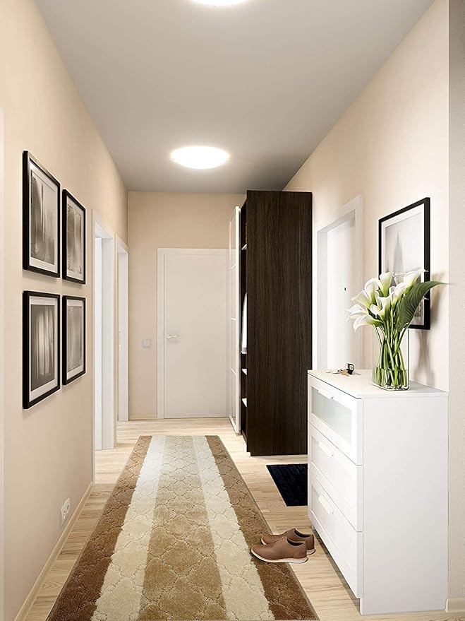 14 Ft Long Beige Kitchen Hallway Runner Rug, Non-Slip Washable 26" X 14' Rubber Backed Carpet, Custom Size Floor Mat for Entryway Stairs Bedroom Bathroom Laundry Room
