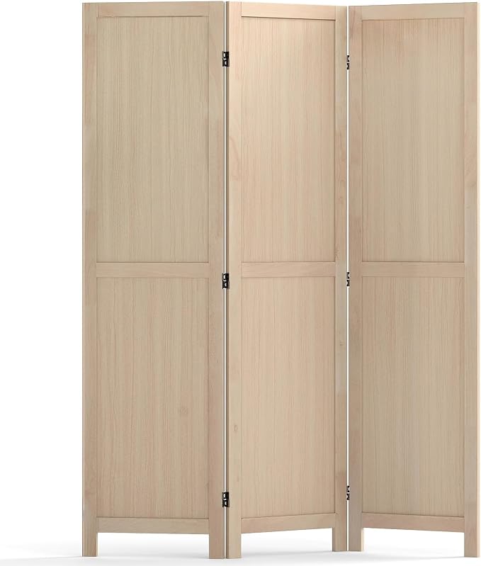 COSTWAY 3 Panel Folding Room Divider, Freestanding Hinged Partition Wall Divider by COSTWAY
