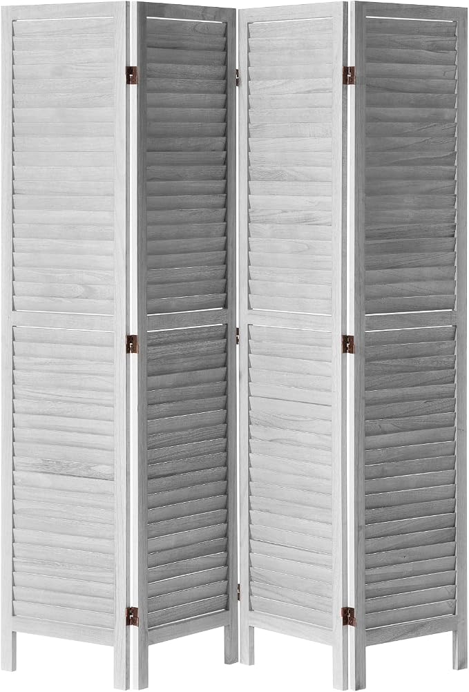 VEVOR Wood Room Divider, 4 Panel Folding Privacy Screen, 66.9 Inches Tall - Image 10