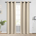 COSVIYA Grommet Room Darkening Beige Curtains 84 inch Long by COSVIYA