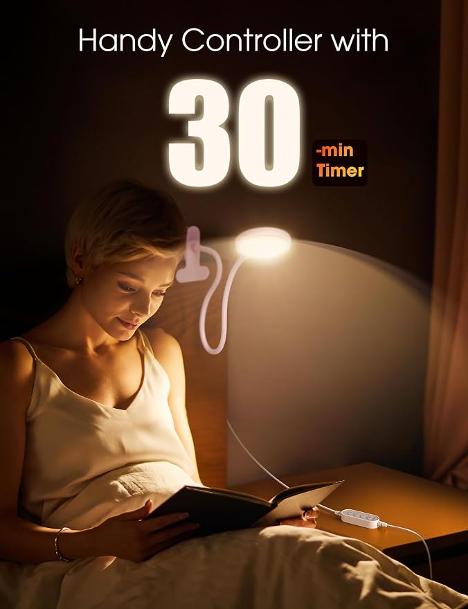 LiFMIRA Desk Lamp Clip on Light 8W 66 LED Reading Light - Image 5