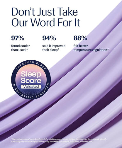 REST® Evercool® Cooling Comforter, King/Cali King, Blanket for Hot Sleepers, All Season Bedding to Keep Cool for Night Sweats, Breathable Lightweight Blanket, 106x90 Inches, Lavender Breeze