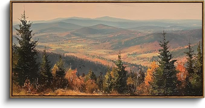 InSimSea Extra Large Framed Fall Wall Art, Autumn Mountains Forest, 20x40in | - Image 5