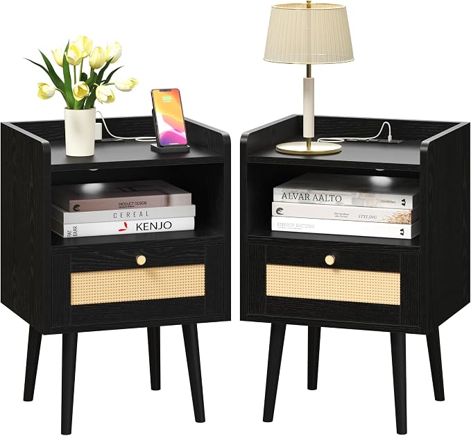 MECHYIN Night Stand Set 2, Nightstands Set of 2 by MECHYIN
