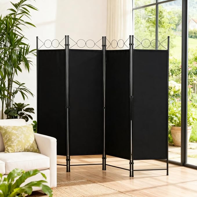 FDW 4 Panel Room Divider, 6FT Folding Privacy Screen Freestanding Partition Wall - Image 2