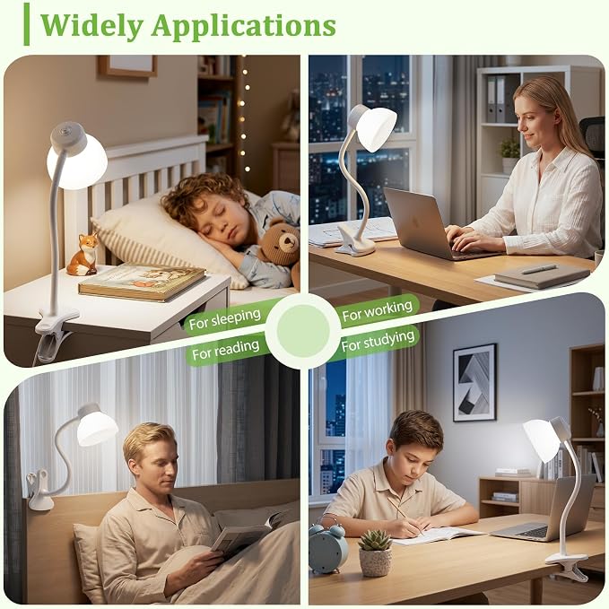 Desk Lamps for Home Office, Small LED Reading Lamp, 5000K Eye-Care Desk Light | - Image 8