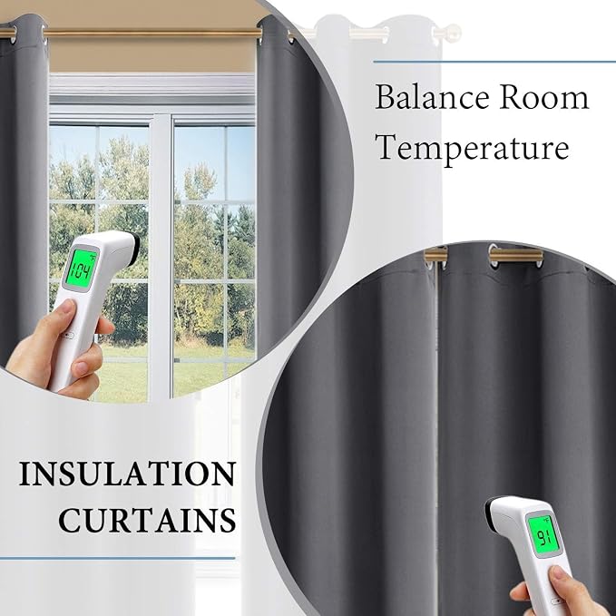 Diraysid Grey Blackout Curtains - Image 4