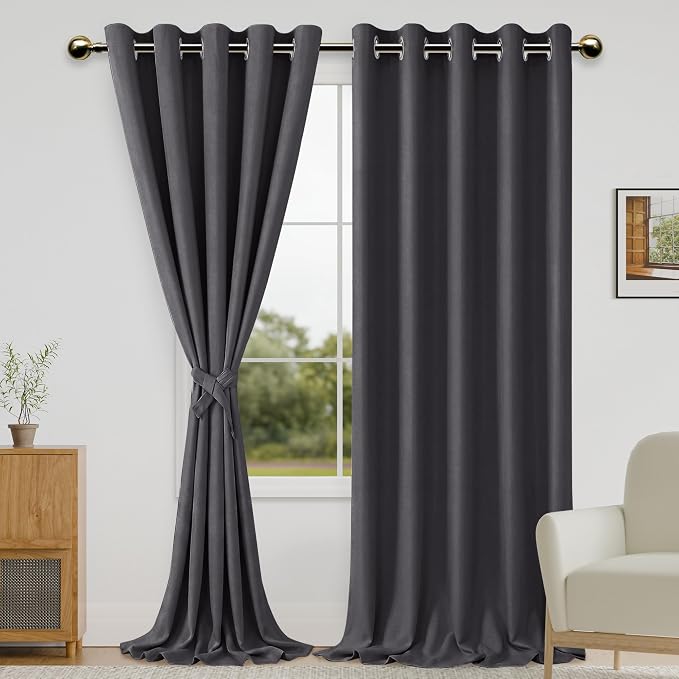 DWCN Blackout Curtains – Thermal Insulated Light Blocking Privacy Grommet Drapes by DWCN