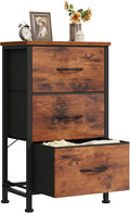 DUMOS 3 Drawer Nightstand for Bedroom, Small Night Stand Chest of Drawers | by DumosLifestyle