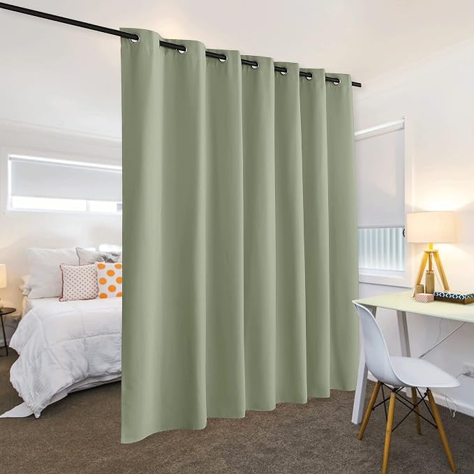 RYB HOME Privacy Curtain for Sliding Glass Door Locker Room Basement Closet | - Image 3