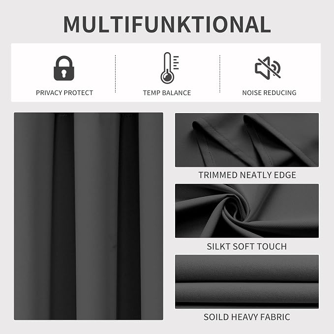 Joydeco 120 inches Long Blackout Curtains 2 Panels Set, Thermal Insulated - Image 3