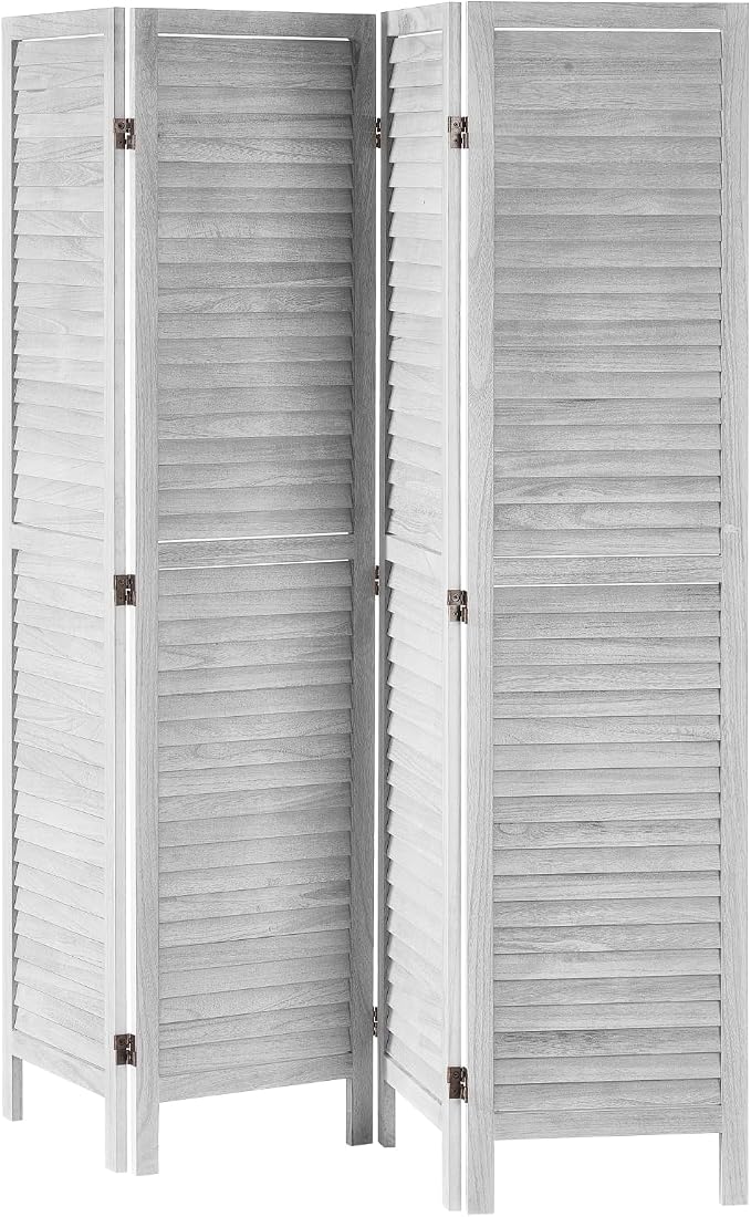VEVOR Wood Room Divider, 4 Panel Folding Privacy Screen, 66.9 Inches Tall - Image 4