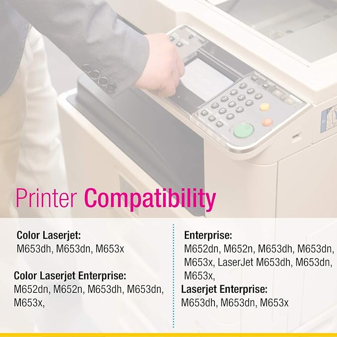 CS Replacement Toner Cartridge Compatible with HP 656X CF461X Cyan CF463X Magenta CF462X Yellow Color Enterprise M652dn M652n M653dn M653x M652dn Toner Cartridge 3 Color Set