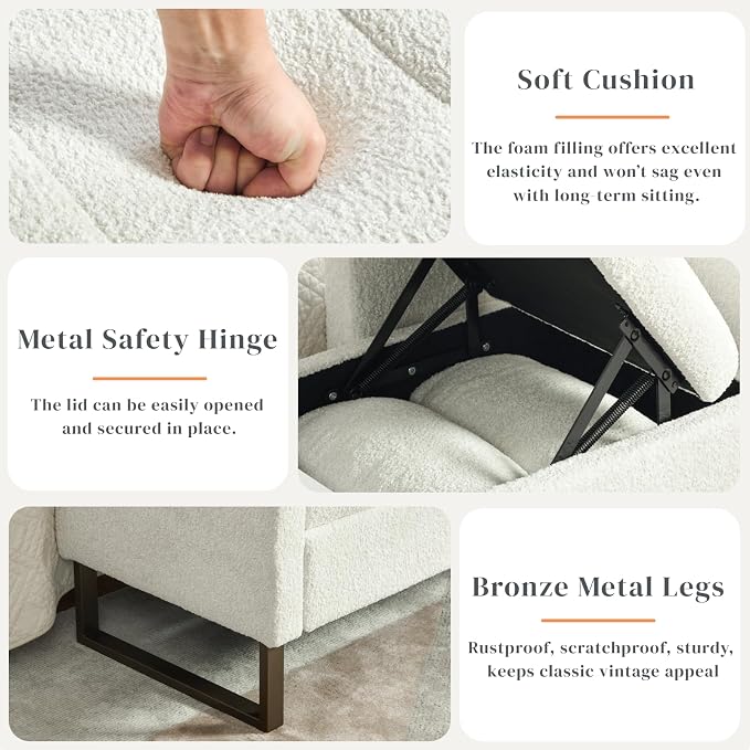 Aoiy & Wifon 63.98" W Storage Ottoman Bench, End of Bed Bench, King Size - Image 3