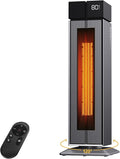 ComDomus Electric Heaters for Indoor Use, 25” Space Heater Large Room with 120° Oscillation, 3 Heat Levels, 3 Modes, Multiple Safety Protections, 12H Timer, Silver Ceramic Tower Heater for Bedroom