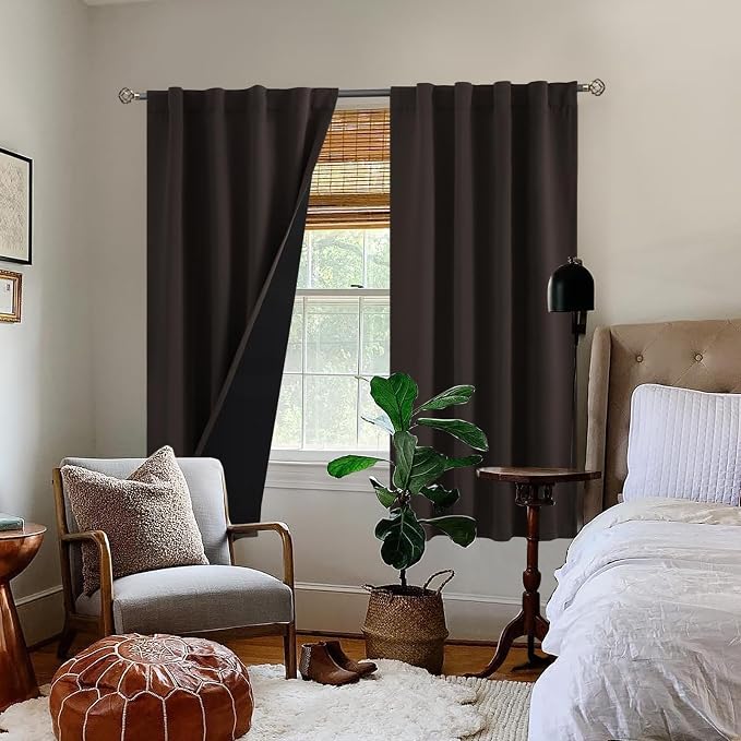 BGment 100% Blackout Heavy Thermal Curtains 63 Inch Length - Image 9