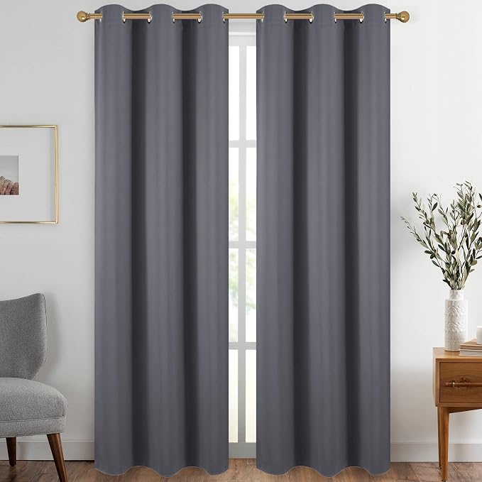 Diraysid Dark Grey Grommet Blackout Curtains by Diraysid%2C+refresh+your+life