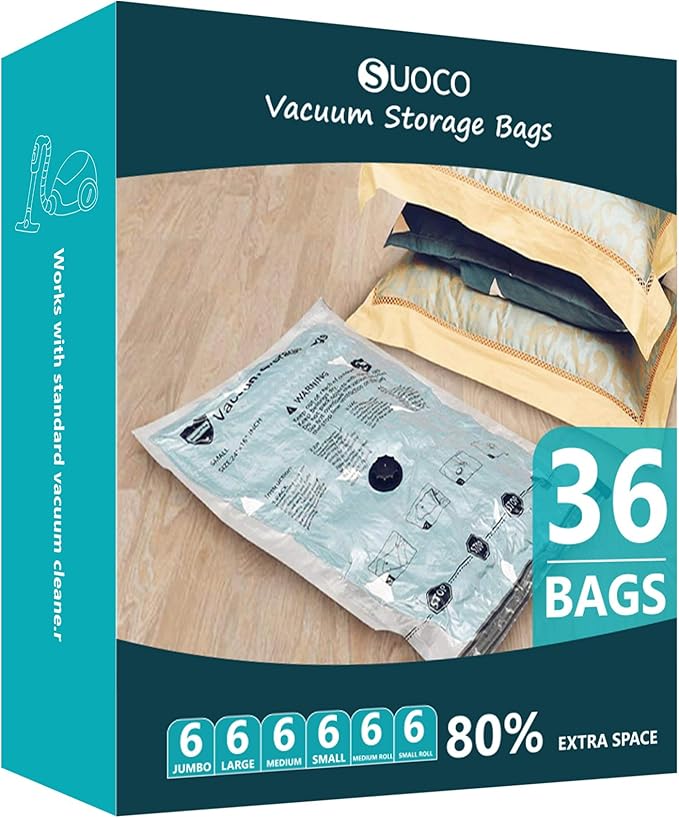Vacuum Storage Bags, Compression Packing Space Saver Seal Bags by SUOCO