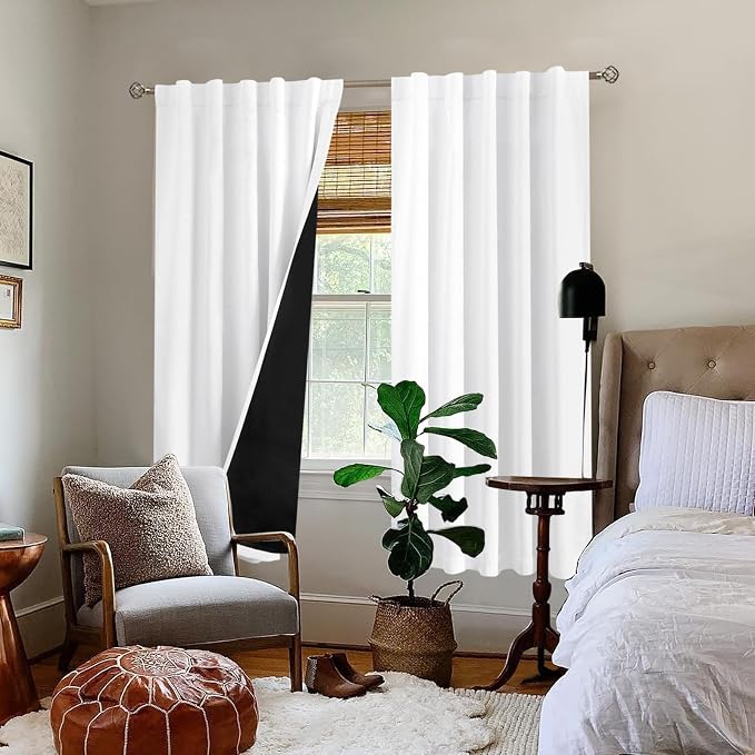 BGment Pure White 100% Blackout Curtains 72 Inches Long - Image 9