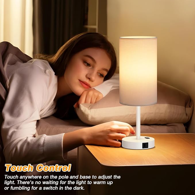 Dicoool 17.4" Bedside Lamp for Bedroom - Image 2