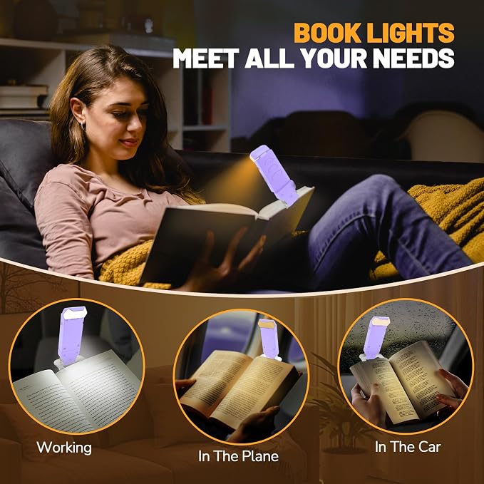 Book Reading Light Rechargeable Clip on Book Lamp - Image 6
