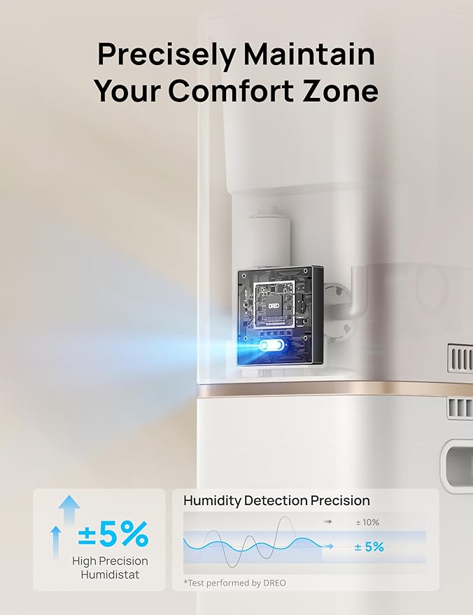 DREO HM735S 11L Smart Humidifier Large Room 700 ft², 100H Cool Mist Air Humidifiers for Bedroom, Top-Fill, Clean Tank Technology, 26dB, Auto Mode, Aroma Box, RGB, Remote & APP Control, Baby, Starlight