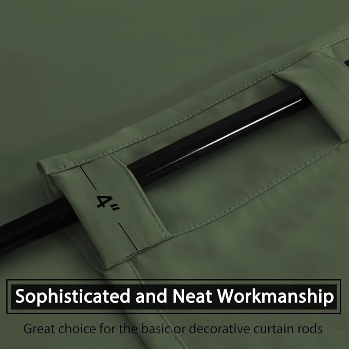 H.VERSAILTEX Back Tab Dark Green Curtains 90 Inch Long - Image 9