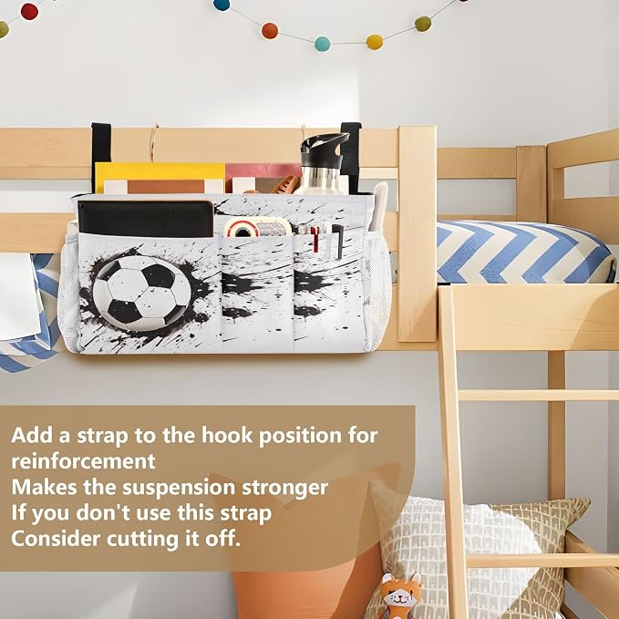 Soccer Ball tag8 Bedside Caddy Storage Bag Bedside Organizer - Image 6