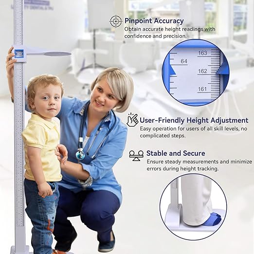 Tetuga Height Measurement Medical Portable Stadiometer Height Rod 8-82 inch/20-210 cm/Unit with cm & inch, Accurate Scale Height Measuring Tool for Office Home Wall Adults Kids