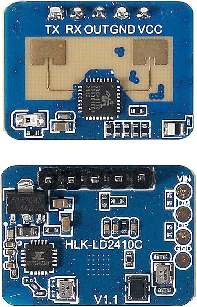 XIITIA 1pc LD2410C Human Presence Radar Sensor Module HLK-LD2410 Sensor Module LD2410 Millimeter Wave Radar Sensor Module Non Contact 24GHz ISM Band Serial Port IO Level Output