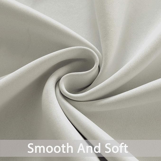 Yakamok Blackout Curtains 38x36 inch Light Beige Thermal Drapes-Kitchen | 2 - Image 4