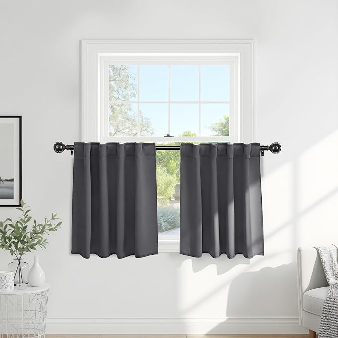 PONY DANCE Short Gray Blackout Drapes by PONYDANCE