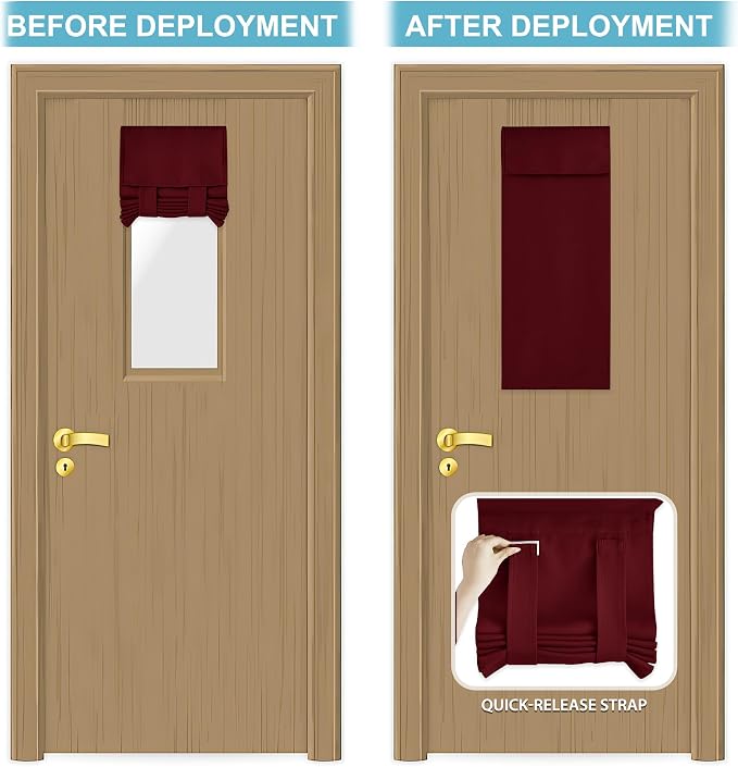 RYB HOME Front Door Window Covering Tie Up Small Sidelight Curtain Blackout | - Image 5