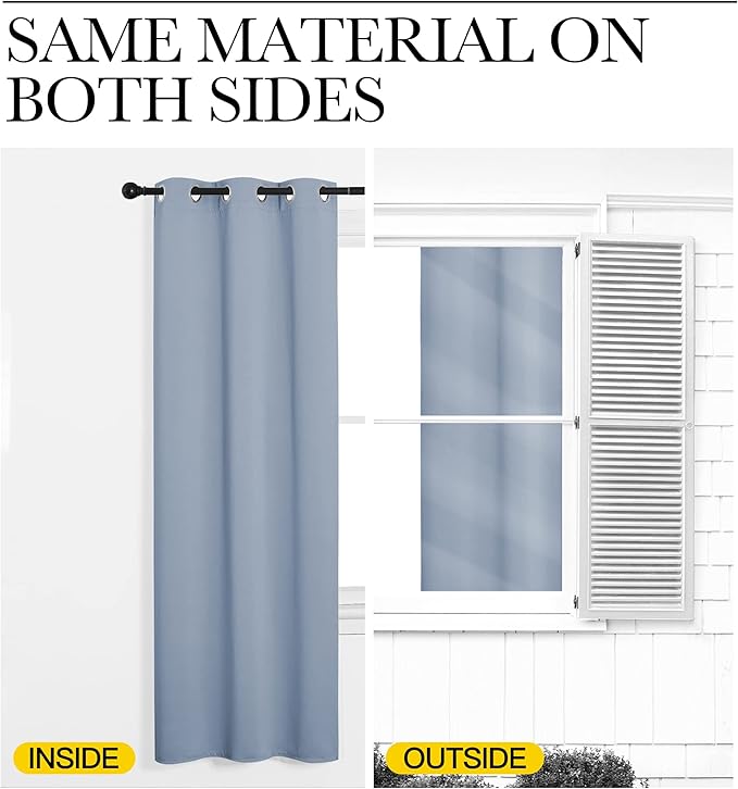 NICETOWN Vintage Blue Blackout Curtains 86 inches Length - Image 5