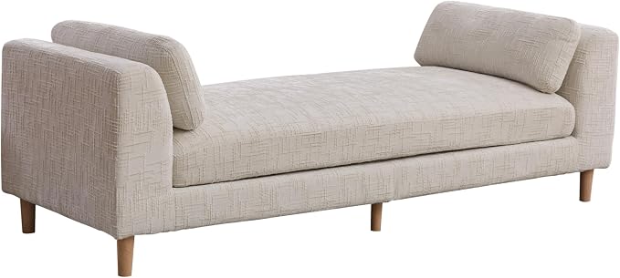 Beige King Size End of Bed Bench, 83 Inch Long Bench - Image 8