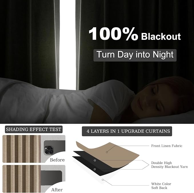 Topfinel Extra Long 120 Inch Blackout Curtains - Image 6