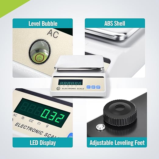LICHEN Lab Analytical Balance 1000g x 0.01g with LED Display, High Precision Lab Scale with g/ct/oz/lb Units-Laboratory Scientific Scale for Kitchen,Pharmacy,Jewelry(No Test Weight)