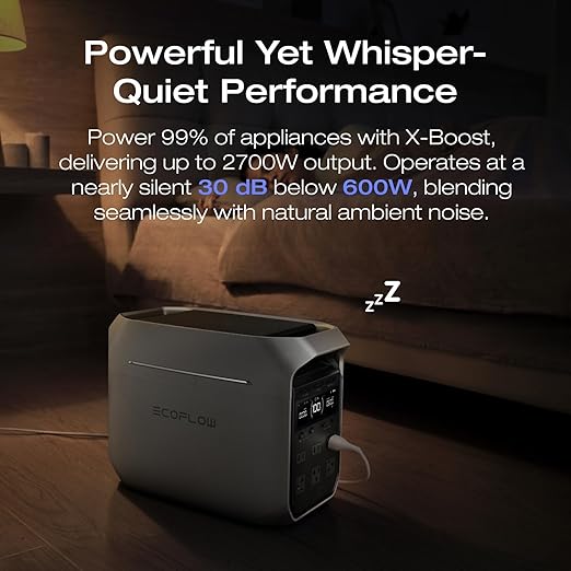 EF ECOFLOW Portable Power Station DELTA 3 Plus with Smart Extra Battery, Expand Capacity from 1024Wh to 2048Wh, Solar Generator for Emergency, Home Backup, Outdoor Camping