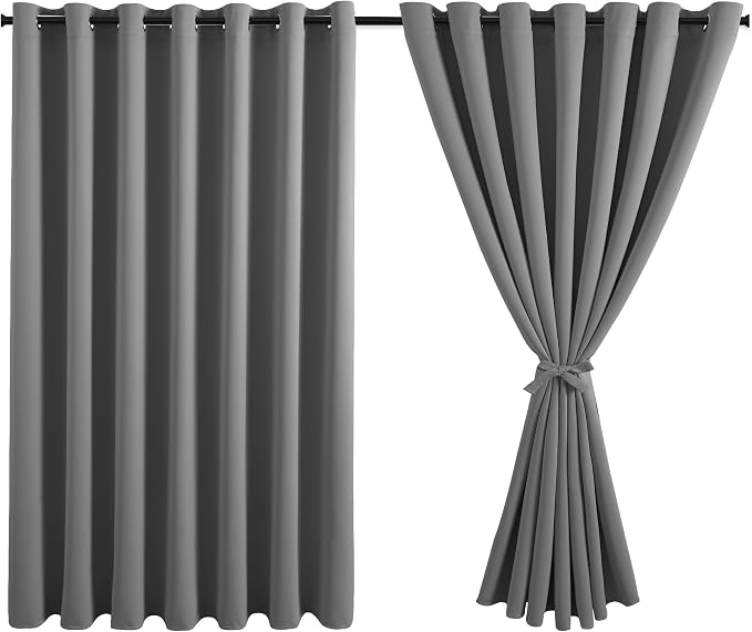 DWCN Grey Blackout Curtains – Thermal Insulated Light Blocking Privacy Grommet - Image 8