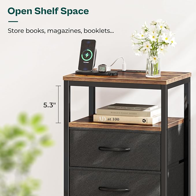 Huuger Nightstands Set of 2, Nightstand - Image 3