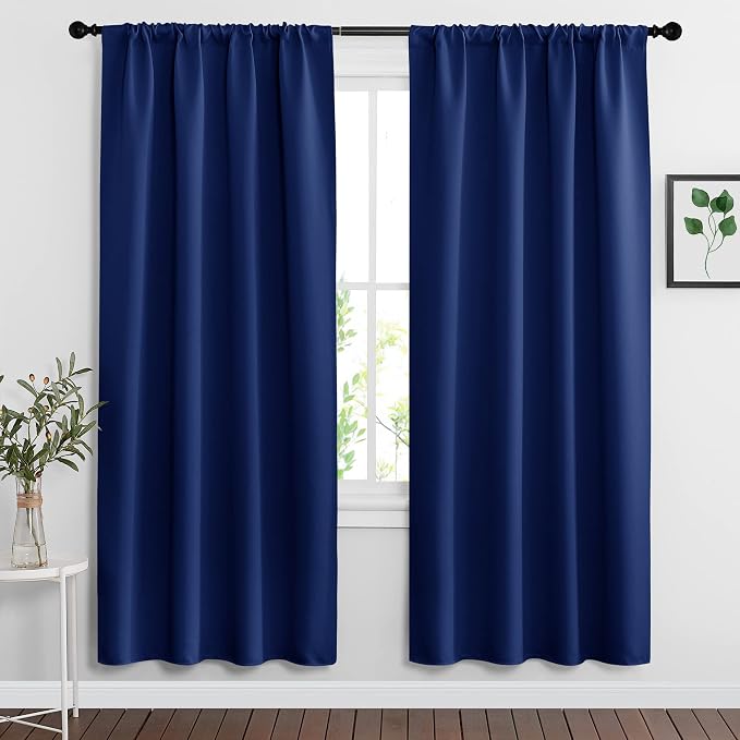 RYB HOME Blackout Curtains for Bedroom Living Room Nursery 63 inches Long | by RYBHOME