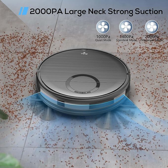 UMMUND Robot Vacuum and Mop Combo, 2 in 1 Mopping Robotic Vacuum Cleaner with Schedule, Wi-Fi/App/Remote, Strong Suction, Self-Charging, Slim, Ideal for Hard Floor, Pet Hair, Low-Pile Carpet