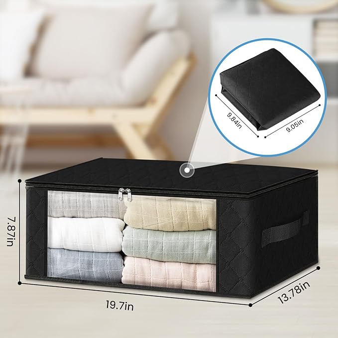 HomeHacks 6-Pack Clothes Organizer Storage Bags Foldable Storage Box - Image 2