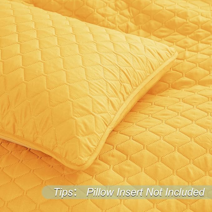 Exclusivo Mezcla Reversible Full Queen Quilt Bedding Set, Bright Yellow | - Image 5