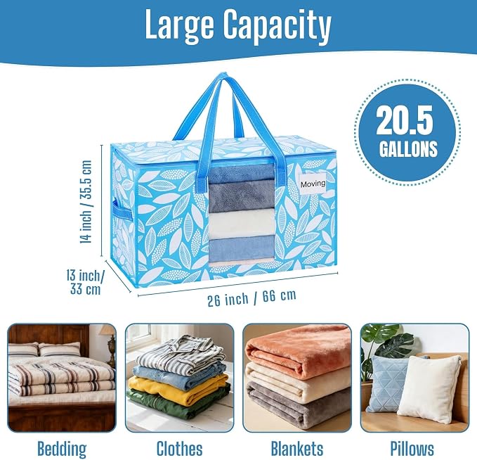 VENO Moving Bags, Wide Open Top, Spring Breeze, 6 Pack | Moving boxes - Image 3