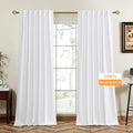 RYB HOME 100% Blackout White Velvet Curtains by RYBHOME