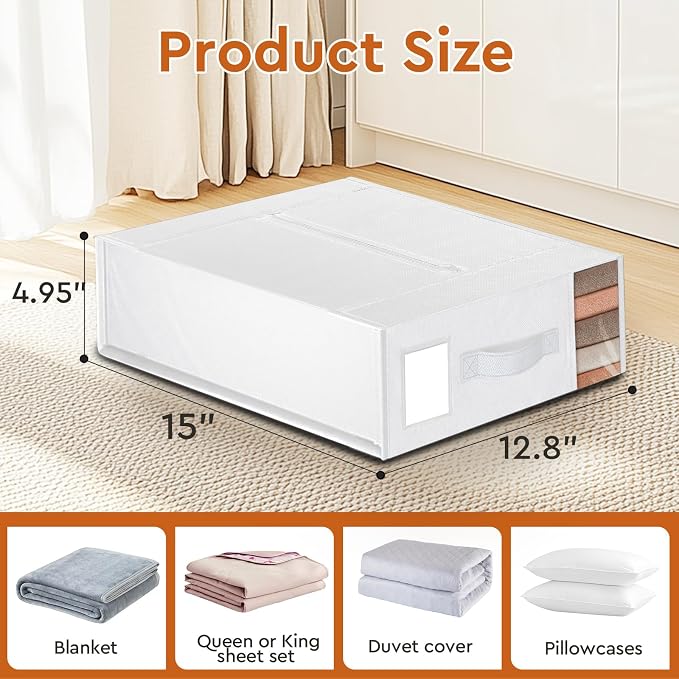 StorageTastic 4 Pack Bed Sheet Closet Organizers and Storage, Sturdy Foldable - Image 2